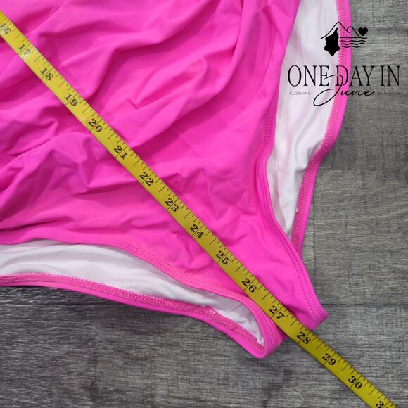 Aleumdr Ruffle Shoulder One Piece Swimsuit Size M - Picture 3 of 4